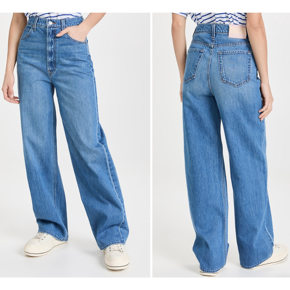 MOTHER Classic Blue Wide Leg Jeans